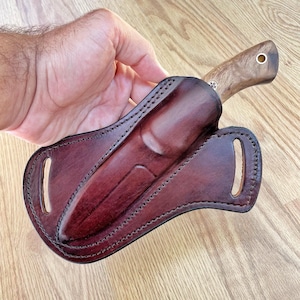 REAL DAMASCUS Hunting Knife Chestnut Handle - 150 Layers - Blacksmith Made - Camping Knife - Damascus Steel Knife - Survival Knife No:13