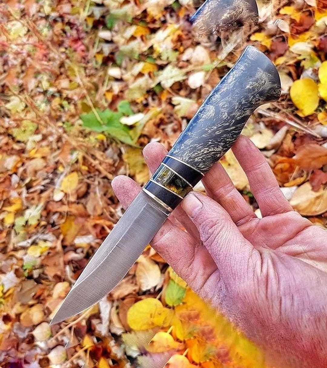 Puukko Knife N690 Steel – Maple Wood & Catalin Handle – Blacksmith