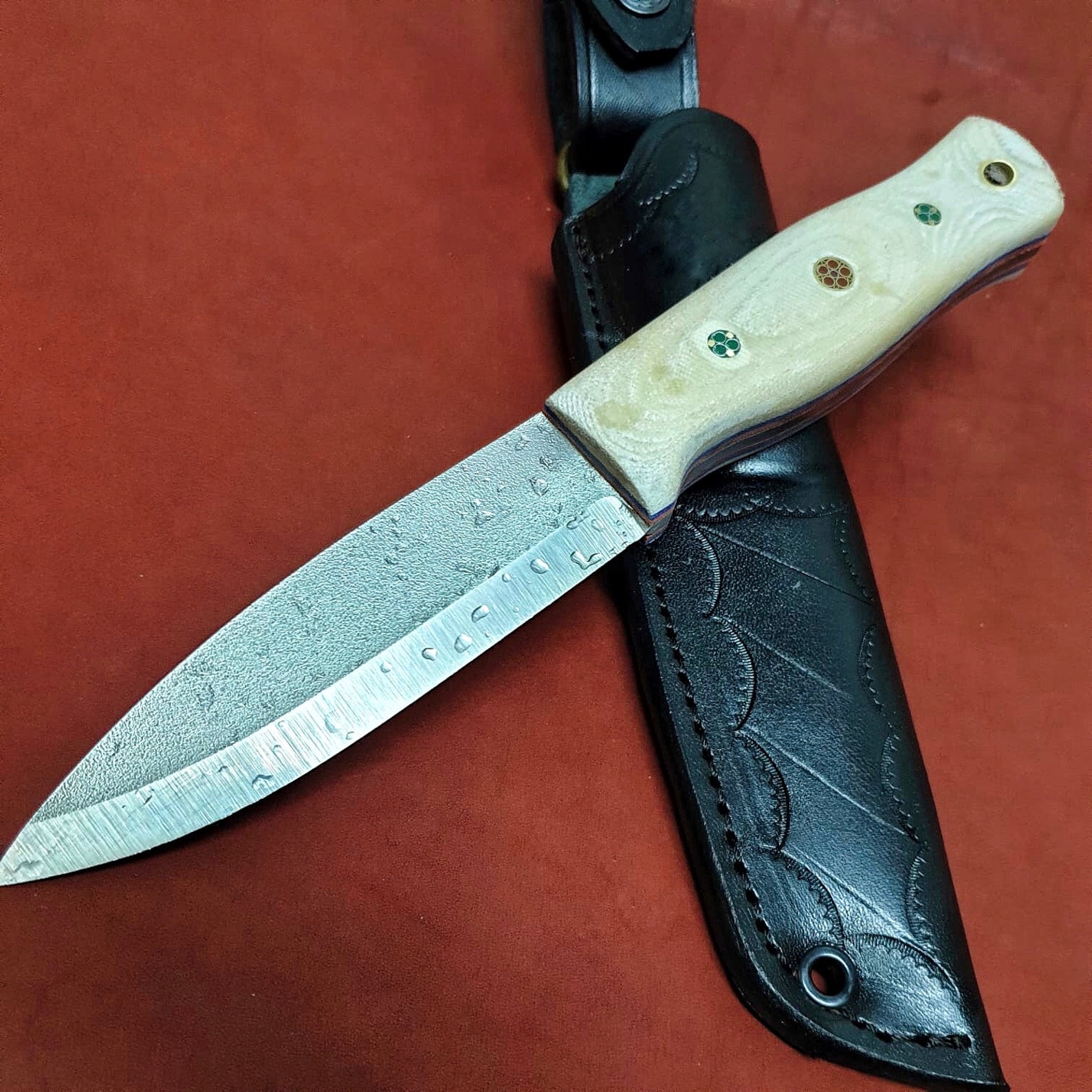 Bushcraft Knife N690 Steel and Micarta Handle Blacksmith Made Etsy