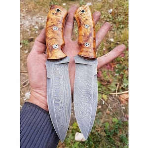 REAL DAMASCUS Hunting Knife Chestnut Handle-150 Layers-Blacksmith Made- Camping Knife - Damascus Steel Knife -Damascus Bushcraft Knife No:14