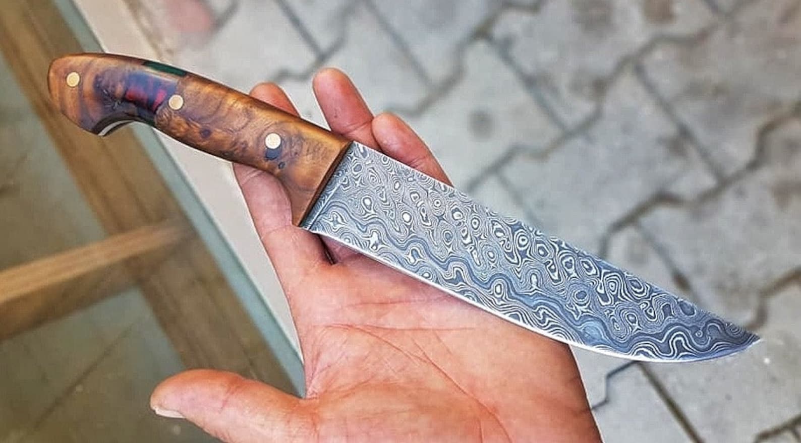 REAL DAMASCUS Chef Knife Hybrid Handle 150 Layers Blacksmith Etsy