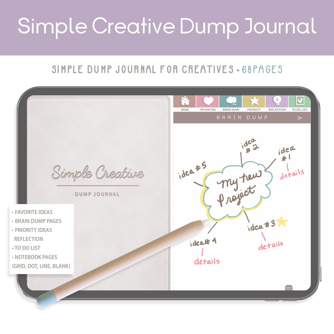 Digital Planner, Dump Journal, Goodnotes Planner, iPad Planner, Zoomnotes, Creative Planner ...