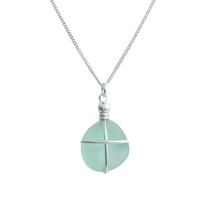 Dainty Genuine Sea Glass Necklace 925, Beachglass Pendant,Seaglass Jewelry,Sterling Silver Sea Glass Pendant Gift,Scotland Seaglass Necklace