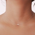 Tiny Sterling Silver Necklace, Minimalist Silver Necklace, Dainty Simple Silver Necklace, 4 Bead Necklace, Everyday Necklace Gift For Women
