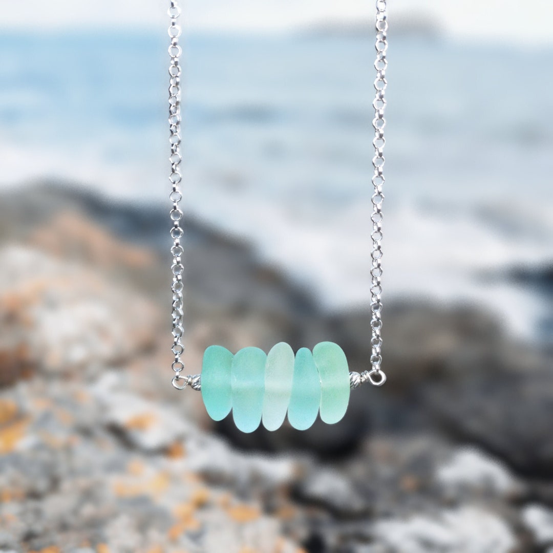 Genuine Sea Glass Necklace Sterling Silver Sea Glass Jewelry - Etsy