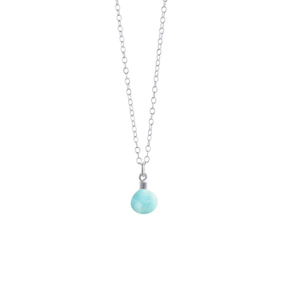 Larimar Stone Ribbon Bow Teardrop Pendant Larimar Stone Ribbon Bow Teardrop Pendant