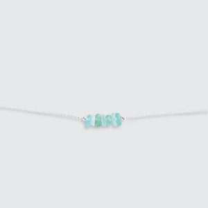 Tiny Genuine Sea Glass Necklace, Minimalist Beach Jewelry, Beach Glass Choker, Dainty Beaded Necklace, Sea Glass Gift, Beach Wedding Gift image 3