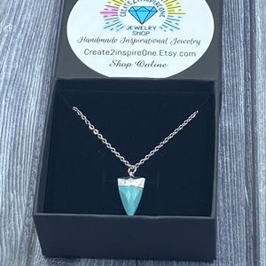Turquoise Faceted Triangle Pendant Necklace, Turquoise and Silver Necklace, Stone Necklace
