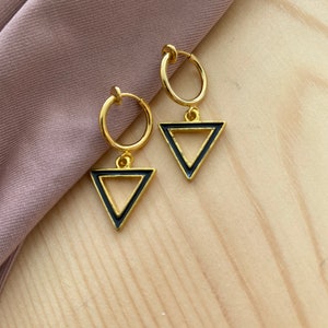 Clip on earrings, Gold Clip on Earrings, No Piercing Earrings, Triangle Clip on earrings