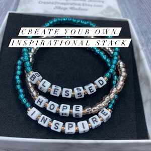 Create your own inspirational bracelets,Friendship Bracelet Custom, Personalized Jewelry, Name Bracelets, Word Bracelets, Set of 3
