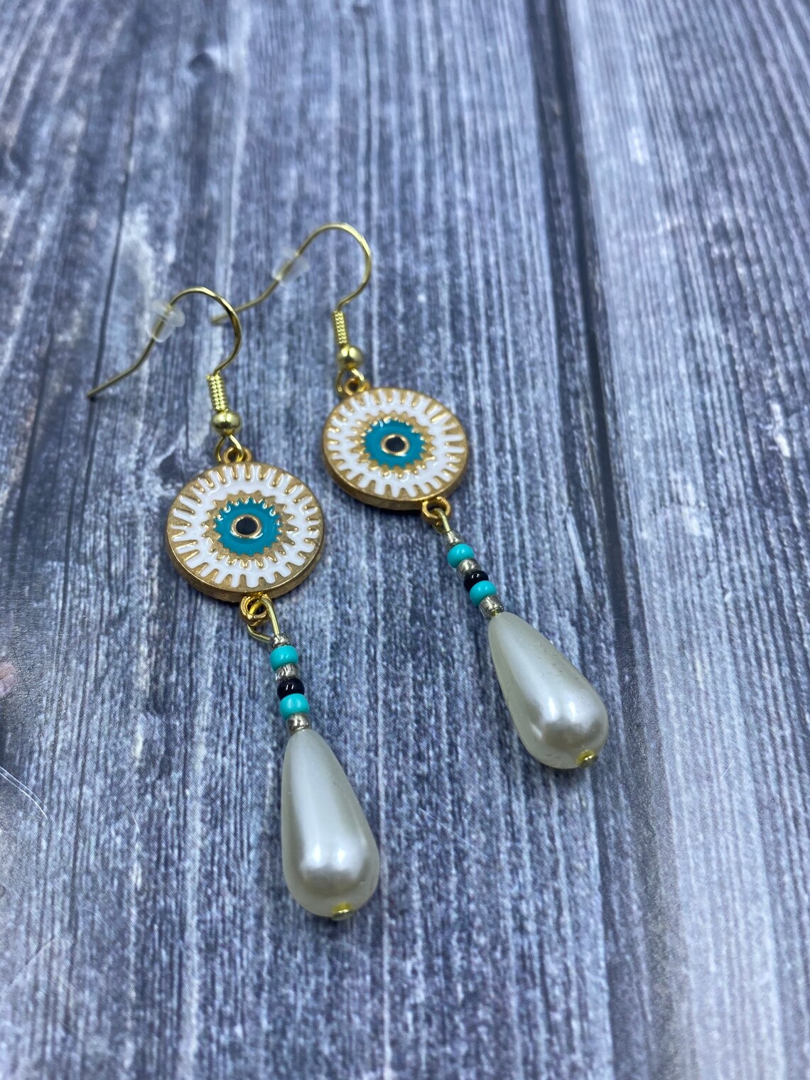 Evil Eye Earrings Jewelry with Meaning Turquoise Blue Gold