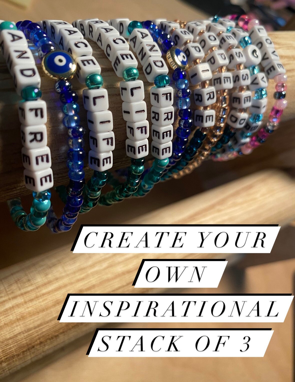 Buy Customize Clay Beaded Bracelets Personalize With Name, Inspirational  Quotes, and Positive Affirmations Online in India - Etsy