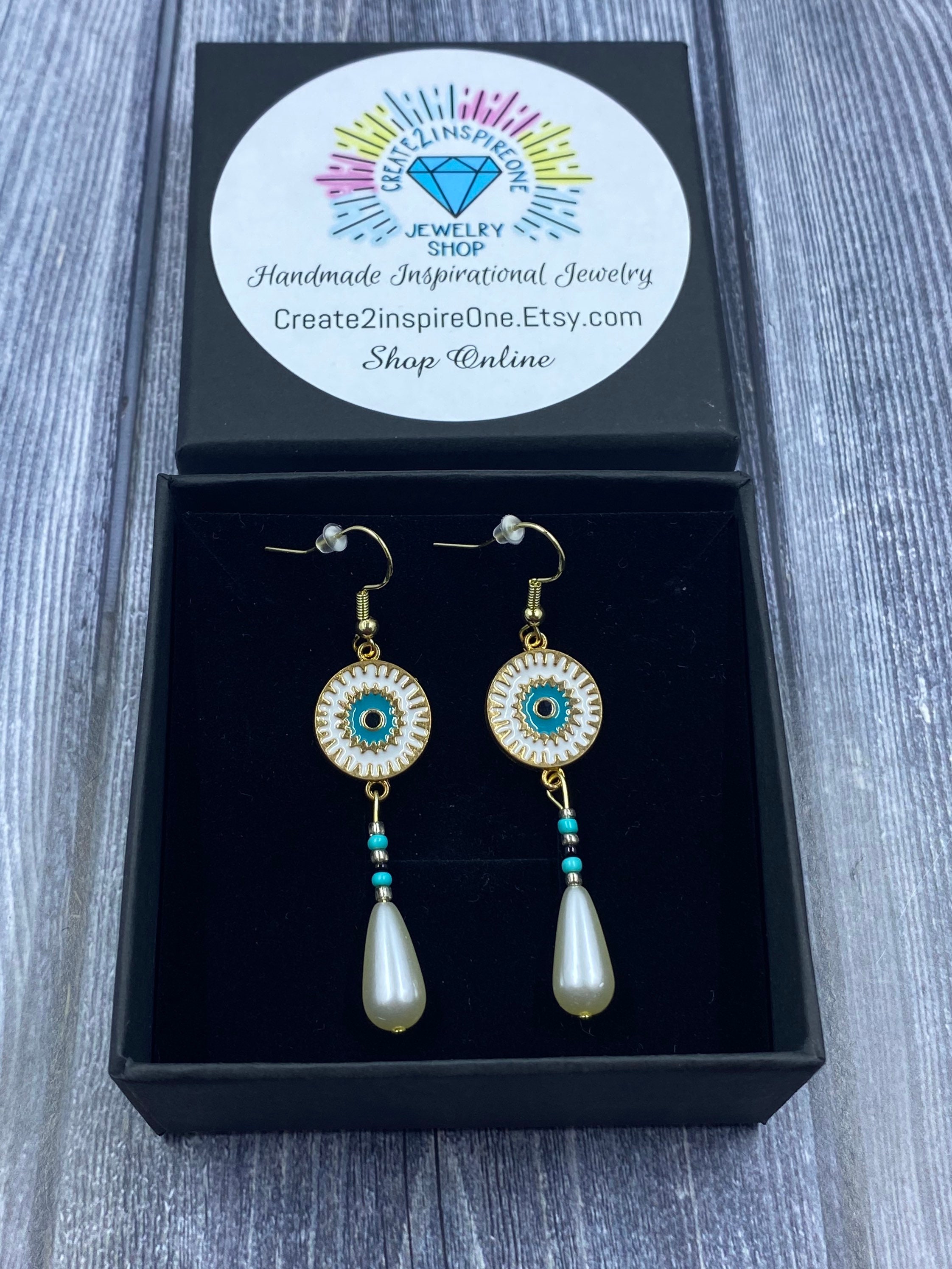 Evil Eye Earrings Jewelry with Meaning Turquoise Blue Gold