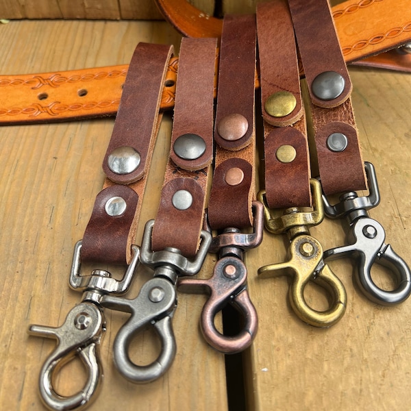 Heavy duty, multipurpose belt clip keychain, rustic vintage look key holder, fits up to 2” belt, unique gift