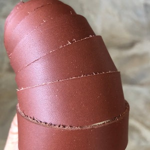 Italian mahogany leather straps | natural veg tan | full grain leather | handmade straps, 46&quot; long and 1.5mm thick