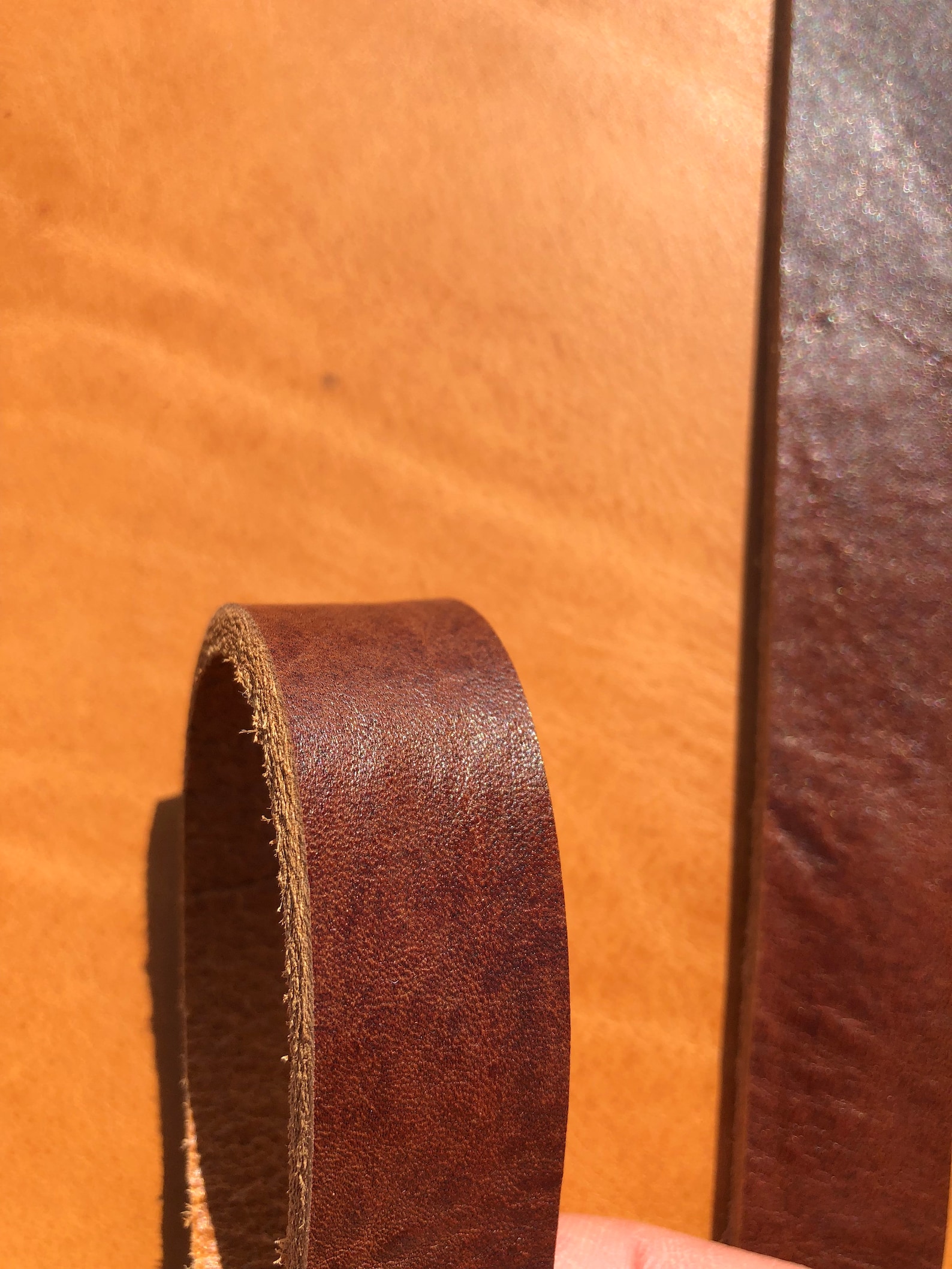 3/4 x 50 Rustic Brown/Medium brown leather strap Etsy