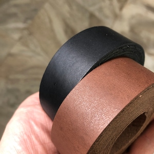 Italian Veg Tanned Leather Straps: Full Grain Black & Brown (1.5mm-1.8mm)