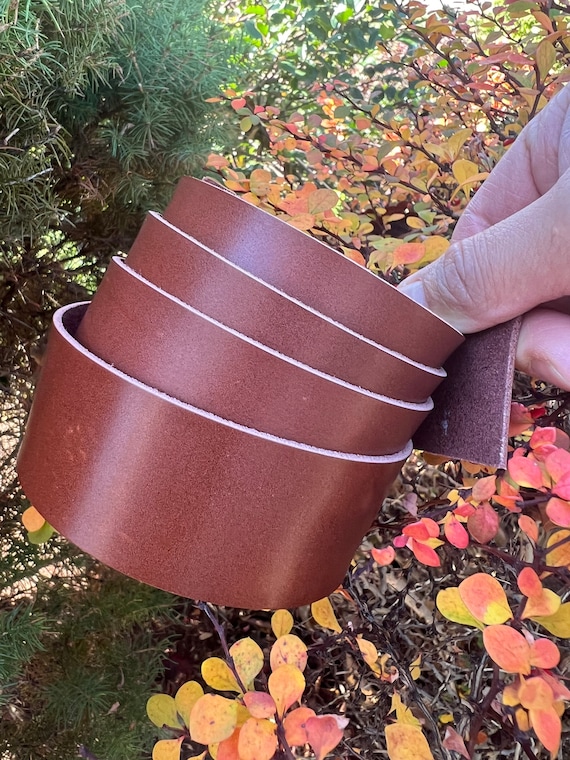 Chestnut English Bridle Leather Strap: Full Grain Veg Tan, 50" Long