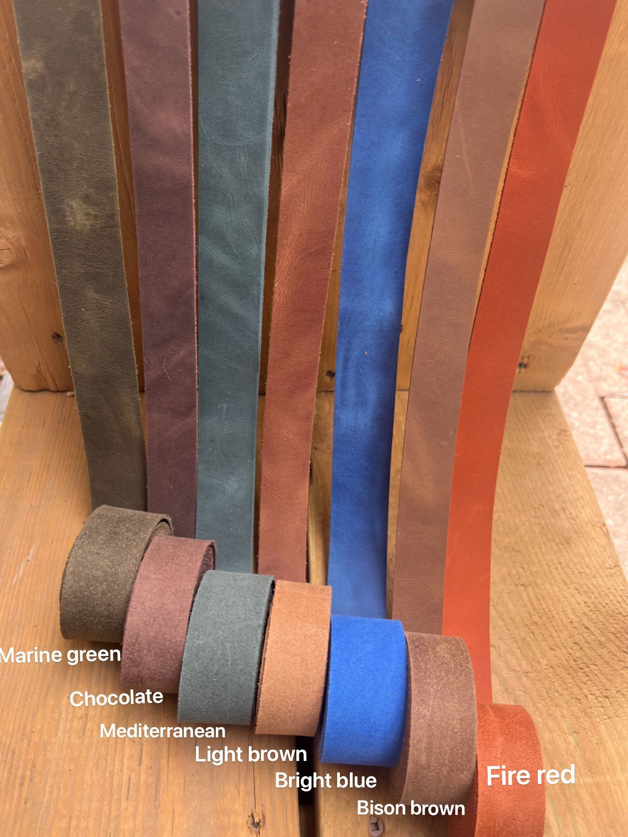 Distressed Full Grain Leather Strap: Bag Handles, Shelf Straps (1.7mm Thick)