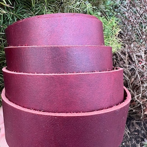 Burgundy Latigo Leather Strap: Full Grain Vegetable Tanned (2.4-2.8mm Thick)