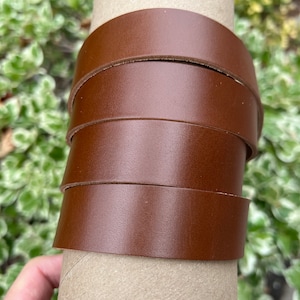 Italian Veg Tan Leather Strap: Light Brown Full Grain, 45-48" Long