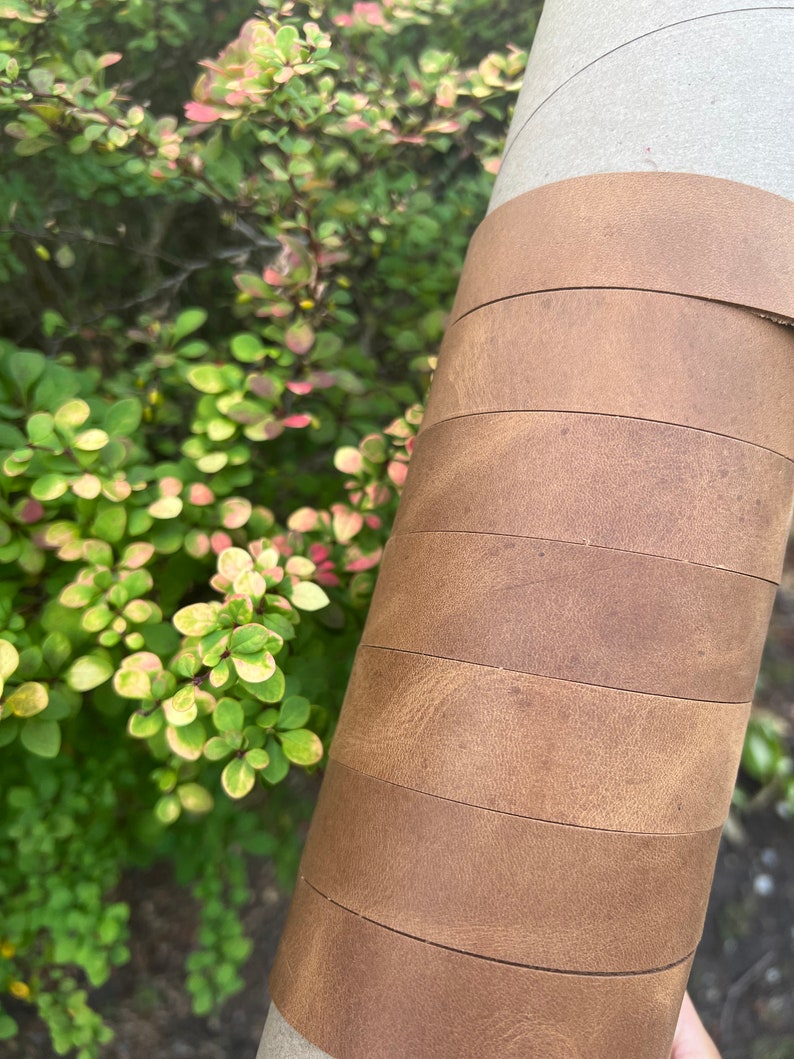Distressed Light Brown Leather Strap Full Grain Leather Etsy