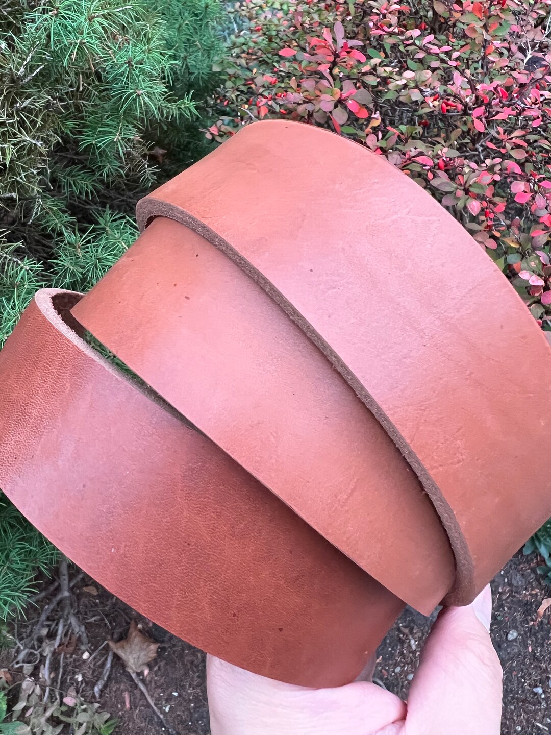 New Thick Rustic Brown Leather Strap Full Grain Vegetable Etsy