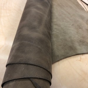 Distressed Light Grey Full Grain Leather Strap: 1.5mm Thick