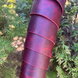 Wine Red Full Grain Leather Straps: 1.5mm Thick Utility Leather