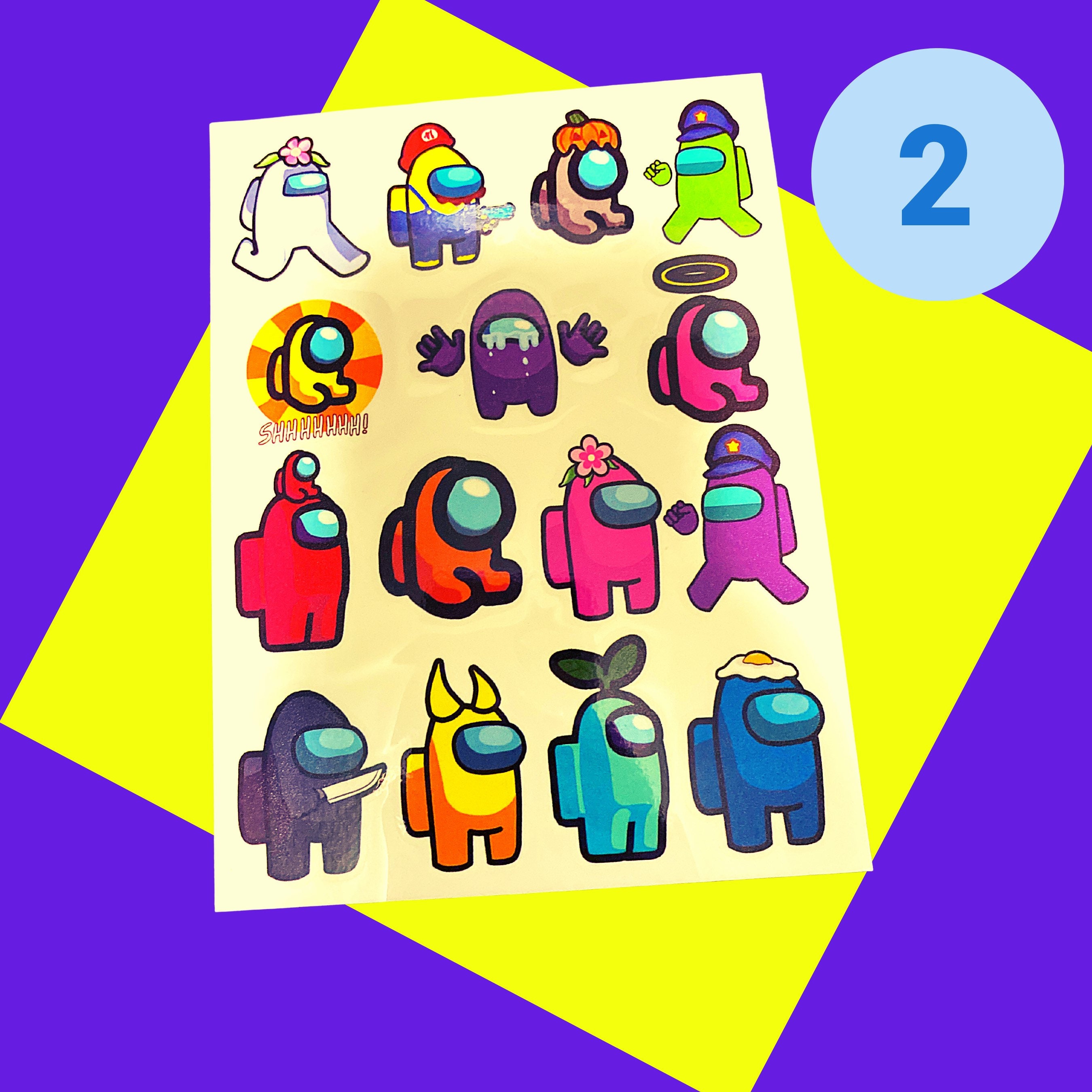 Among Us Temporary Tattoos Sheet Etsy