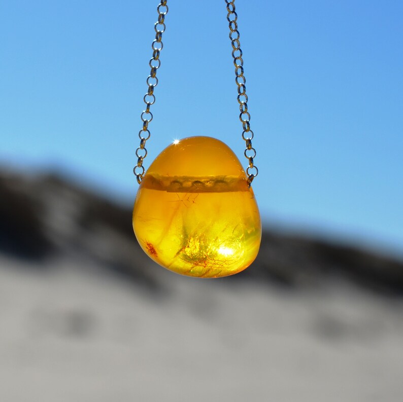 amber silver necklace Baltic amber drop with silver chain necklace gift idea for women