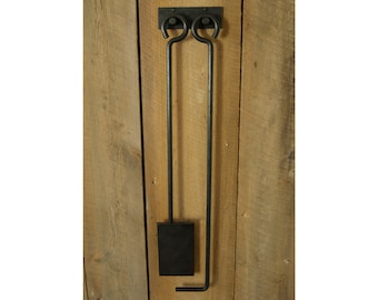 Le Minimaliste MURAL DUO Fireplace tool set Fire poker Shovel Wrought iron Forged Steel Wallmount Firewood Modern Design Style Vintage Decor