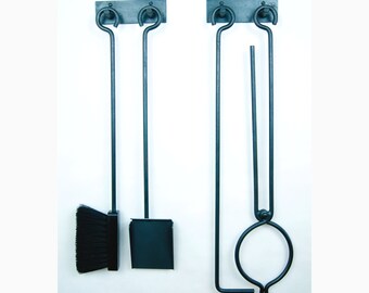 Le Minimaliste MURAL QUATUOR II Fireplace tool set Fire poker Ash Shovel Brush Log Grabber Tong Modern Design Metal Forged Steel Mcm Decor