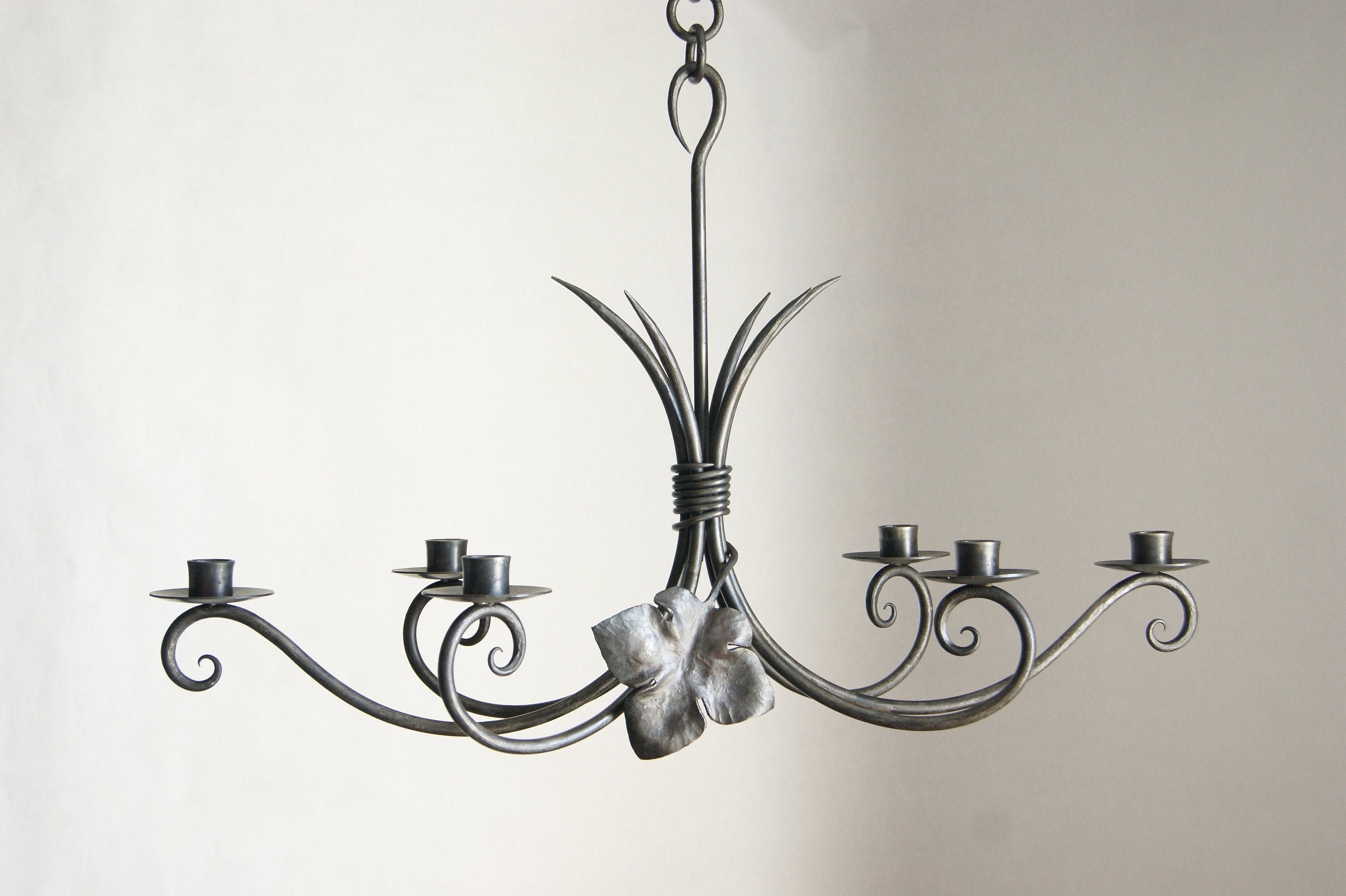 Chandelier 601 Wrought Iron Hanging Candle Holder Chain Etsy