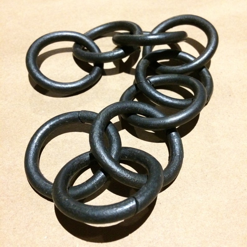 Wrought iron chain 322 round links Pendant Hanging Etsy