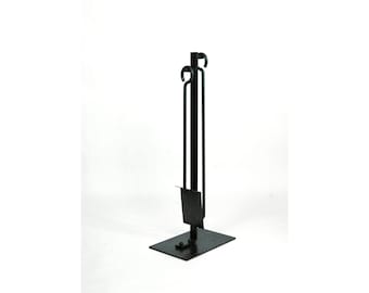 Le Minimaliste DUO Fireplace tool set Poker Shovel Stand Modern Contemporary Design Style Vintage Decor Forged Steel Wrought iron Firewood