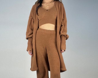 Sinifer Winter Cardigan for Women White Stars Casual Oversized Fuzzy Fleece