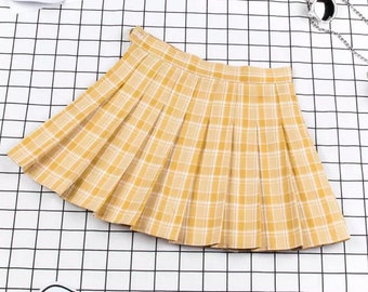 yellow plaid skirt cotton on