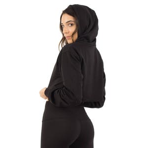 Women's Cropped Fleece Hoodie image 2