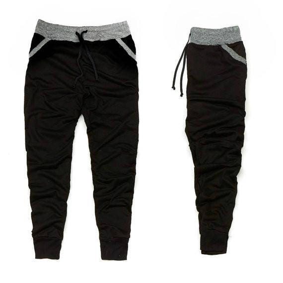black and gray joggers