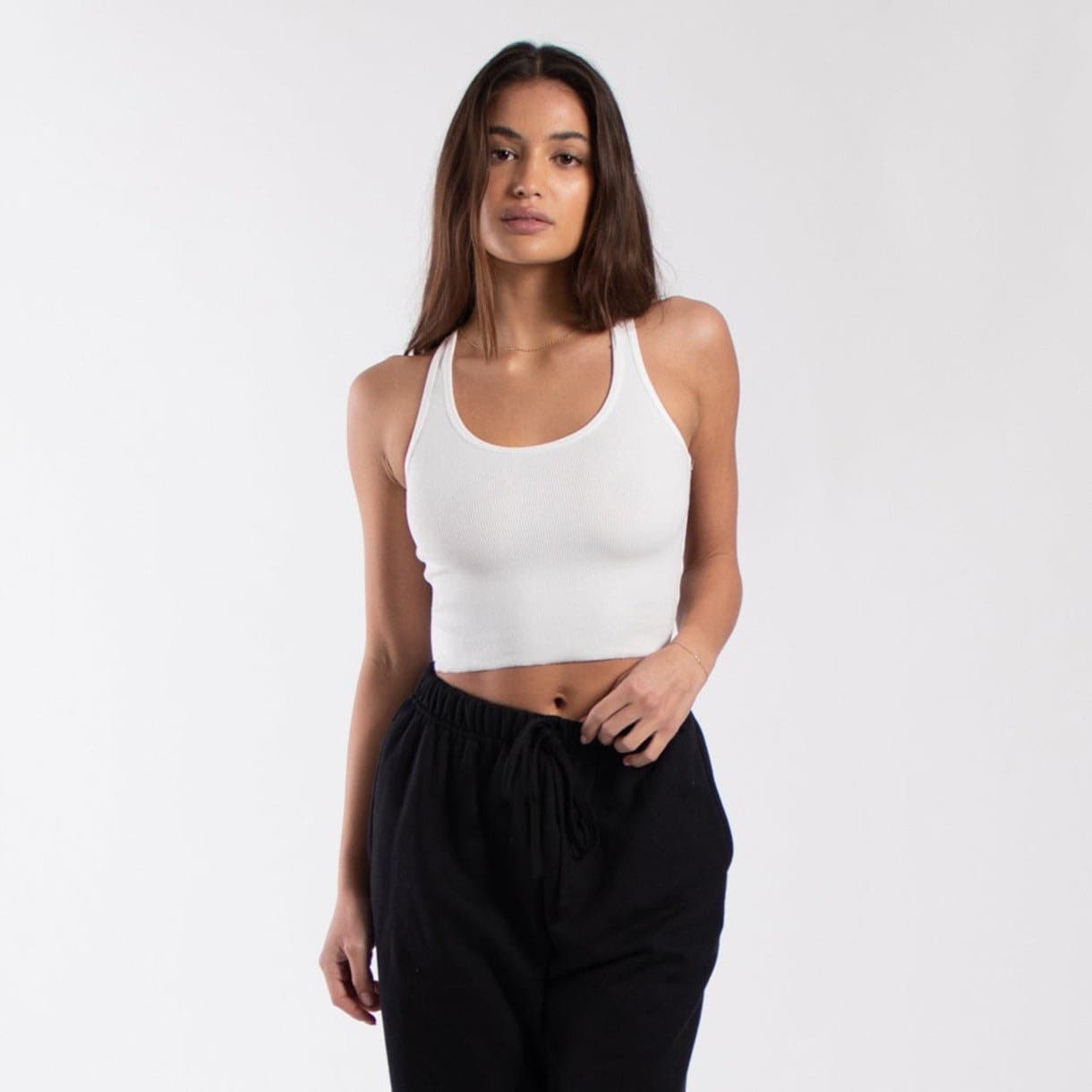 womens black wife beater
