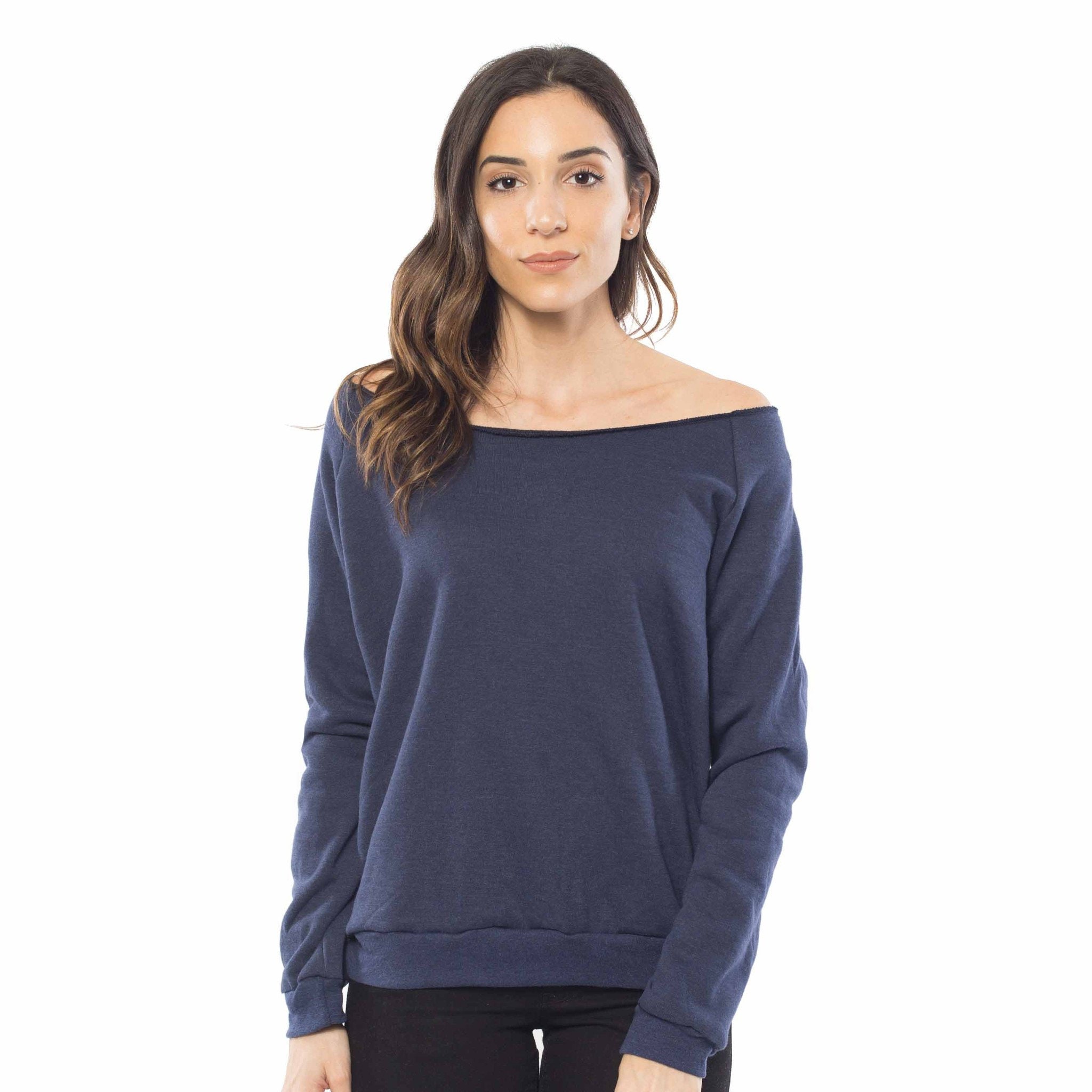 Women's Fleece off Shoulder Pullover Sweatshirt - Etsy