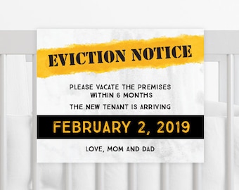 baby eviction notice etsy