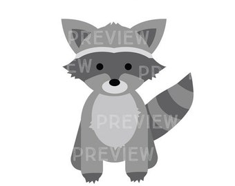 Raccoon SVG - Raccoon Clip Art - Woodland Raccoon EPS - Cute Raccoon PNG - Vector Raccoon Clipart - Descarga Instantánea - Png Eps Svg