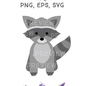 Raccoon SVG - Raccoon Clip Art - Woodland Raccoon EPS - Cute Raccoon PNG - Vector Raccoon Clipart - Instant Download - Png Eps Svg