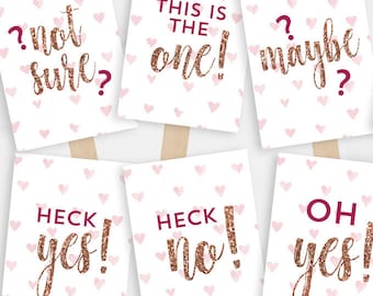 Printable Say Yes To The Dress Signs - Wedding Dress Shopping Signs - Wedding Dress Shopping Props - Instant Download PDF - Rose Gold