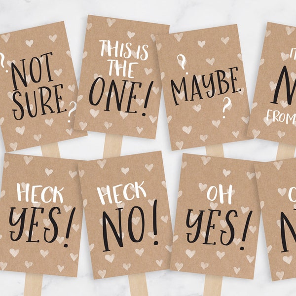 Printable Say Yes To The Dress Signs - Wedding Dress Shopping Signs - I Said Yes To The Dress Sign - Instant Download PDF - Paddles