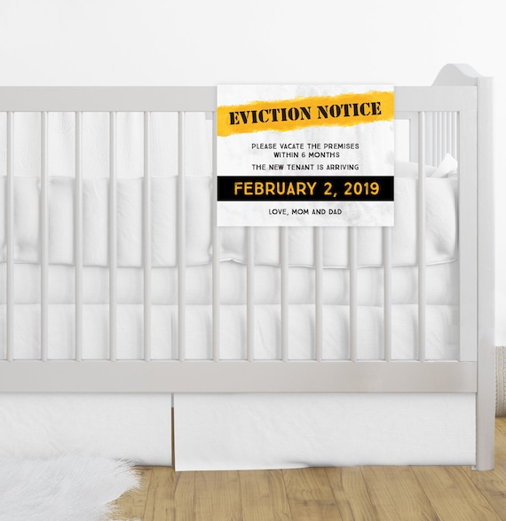 Second Child Announcement Eviction Notice Baby Announcement | Etsy