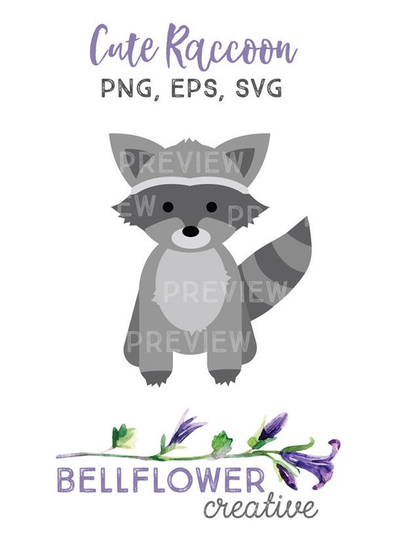 Download Raccoon SVG Raccoon Clip Art Woodland Raccoon EPS Cute | Etsy