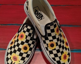 vans sunflower checkered mini backpack